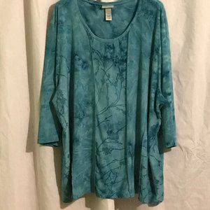 Plus size teal blouse 5x